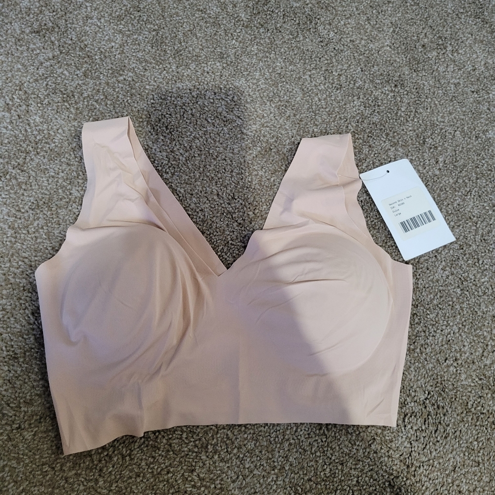True & Co second skin v-neck dulce bra size large nwt